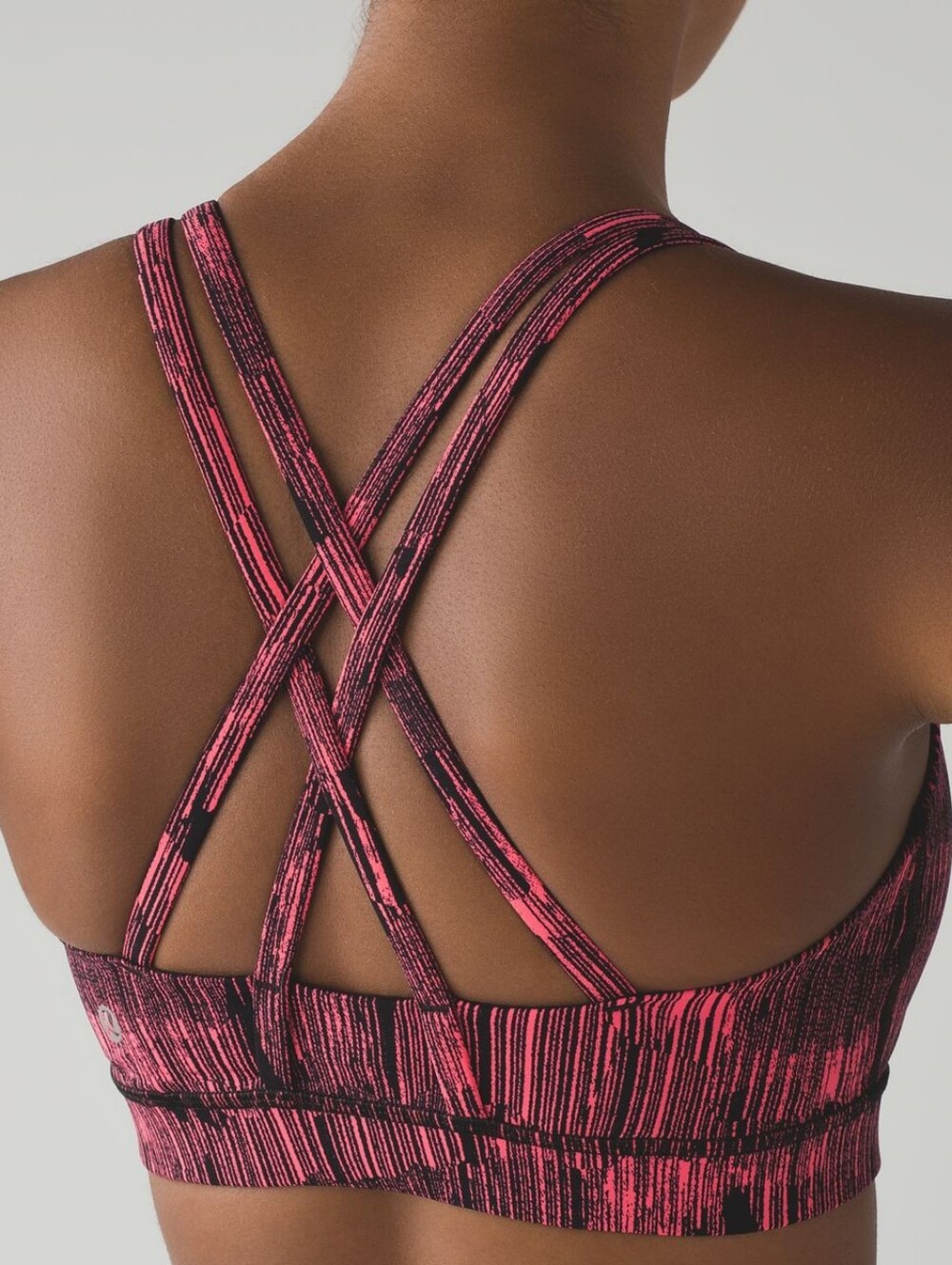 Lululemon Energy BraDown Pour Electric Coral Black